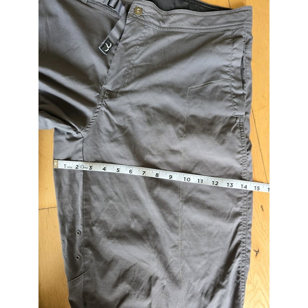 Prana Pants Womens L Gray Capri Lightweight Breathe Stretch Hiking Outdoor - Picture 8 of 9